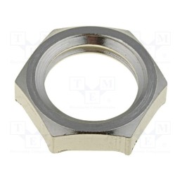 1 pcs x LAPP - 52103300 - Nut, with earthing, M12, brass, nickel, Thk: 3.5mm, Spanner: 15mm