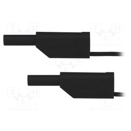 1 pcs x SCHu00dcTZINGER - VSFK A301 / 0.5 / 50 / SW - Test lead, 10A, banana plug 2mm,both sides, Len: 0.5m, black