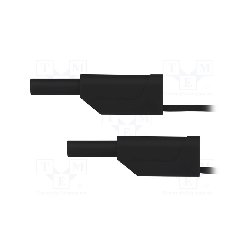 1 pcs x SCHu00dcTZINGER - VSFK A301 / 0.5 / 50 / SW - Test lead, 10A, banana plug 2mm,both sides, Len: 0.5m, black