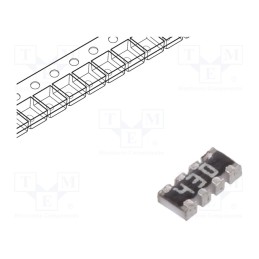 100 pcs x YAGEO - YC124-JR-0743RL - Resistor network: Y, SMD, 43Ω, ±5%, 62.5mW, No.of resistors: 4