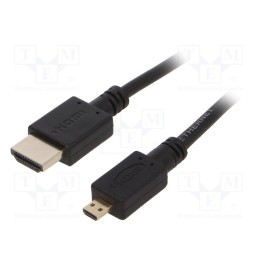 1 pcs x GEMBIRD - CC-HDMID-6 - Cable, HDMI 2.0, HDMI plug,micro HDMI plug, PVC, 1.8m, black