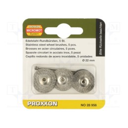 1 set x PROXXON - 28956 - Brush, 22mm, Ø: 2.35mm, Kit: mounting mandrel, 5pcs.