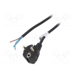 1 pcs x AKYGA - AK-OT-01C - Cable, 3G0.75mm2, CEE 7/7 (E/F) plug angled,wires, PVC, 1.5m