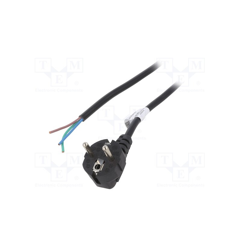 1 pcs x AKYGA - AK-OT-01C - Cable, 3G0.75mm2, CEE 7/7 (E/F) plug angled,wires, PVC, 1.5m