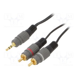 1 pcs x GEMBIRD - CCA-352-1.5M - Cable, Jack 3.5mm 3pin plug,RCA plug x2, 1.5m, black