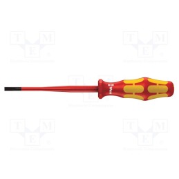1 pcs x WERA - 5020129001 - Screwdriver, insulated,slim, slot, 4,0x0,8mm, Blade length: 100mm