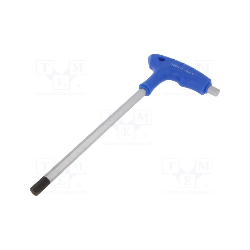 1 pcs x KING TONY - 116510MR - Wrench, hex key, HEX 10mm, Overall len: 280mm, tool steel