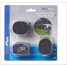 Trailer tent vestibule attachment clips