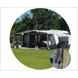 Trailer tent vestibule attachment clips