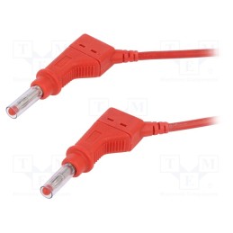 1 pcs x STu00c4UBLI - 66.9408-05022 - Test lead, 32A, banana plug 4mm,both sides, Urated: 600V, red