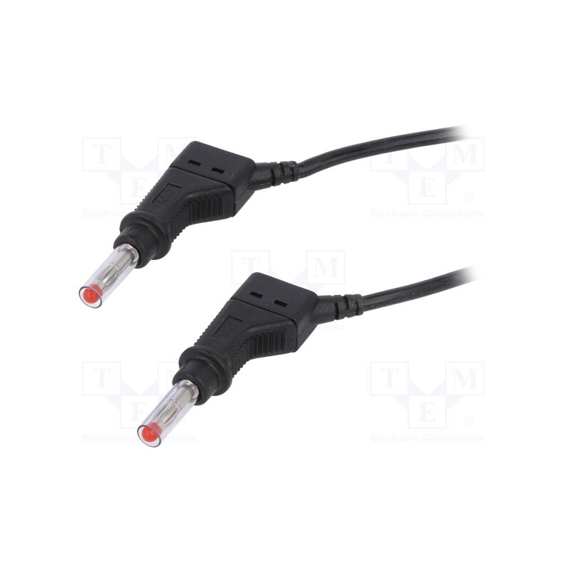 1 pcs x STu00c4UBLI - 66.9408-05021 - Test lead, 32A, banana plug 4mm,both sides, Urated: 600V, black
