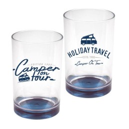 Set of 2 holiday travel glasses, 350 ml