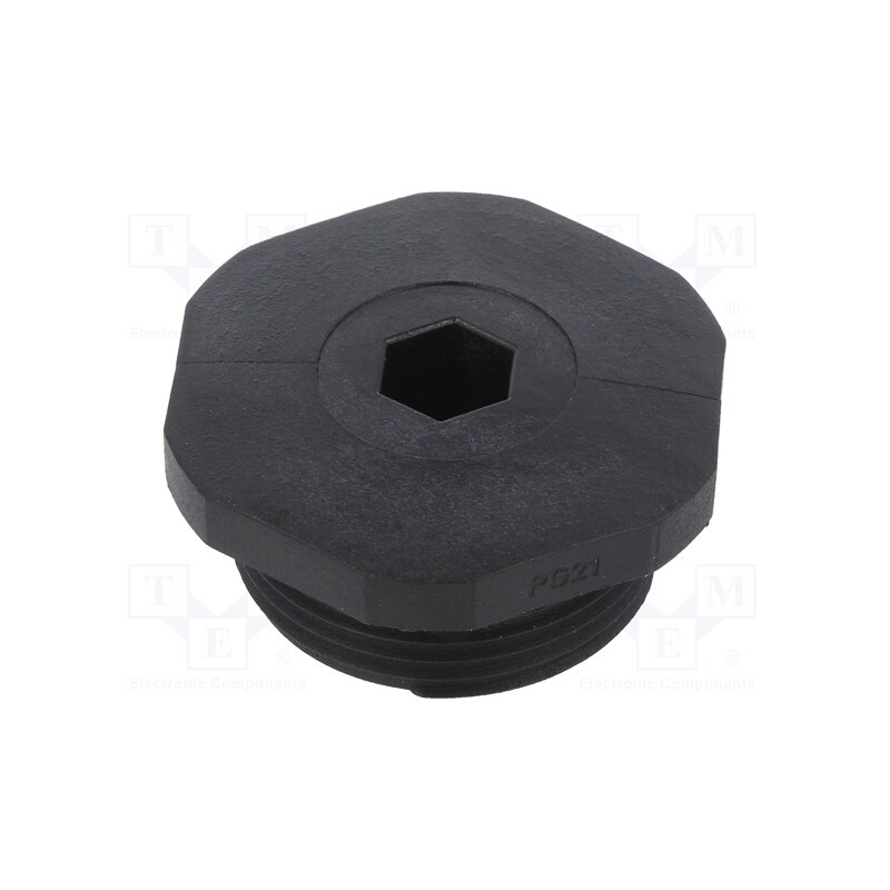 1 pcs x HUMMEL - 1.255.2101.11 - Stopper, PG21, IP54, polyamide, black, V-NE PG, Thread: PG, -20÷80°C