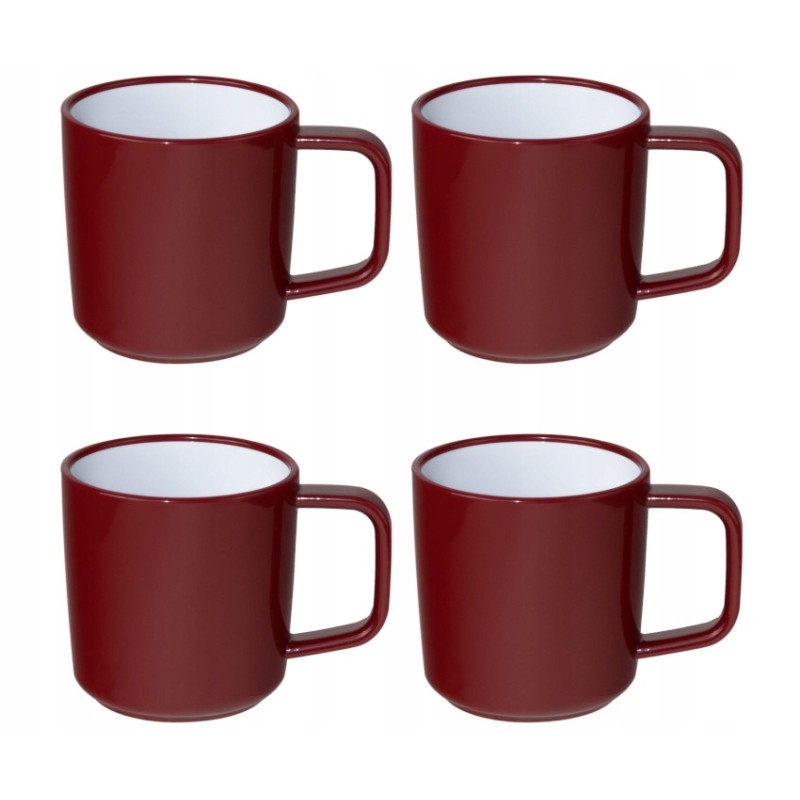 Kampa Ember mugs, 4 pcs, red, non slip
