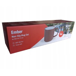 Kampa Ember mugs, 4 pcs, red, non slip