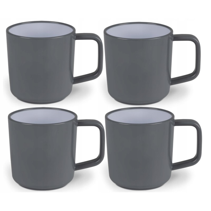 Kampa fog mugs, 4 pcs, dark gray non slip