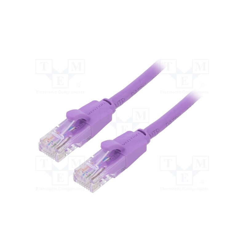 1 pcs x VENTION - IBEVF - Patch cord, U/UTP, 6, CCA, PVC, violet, 1m, RJ45 plug,both sides