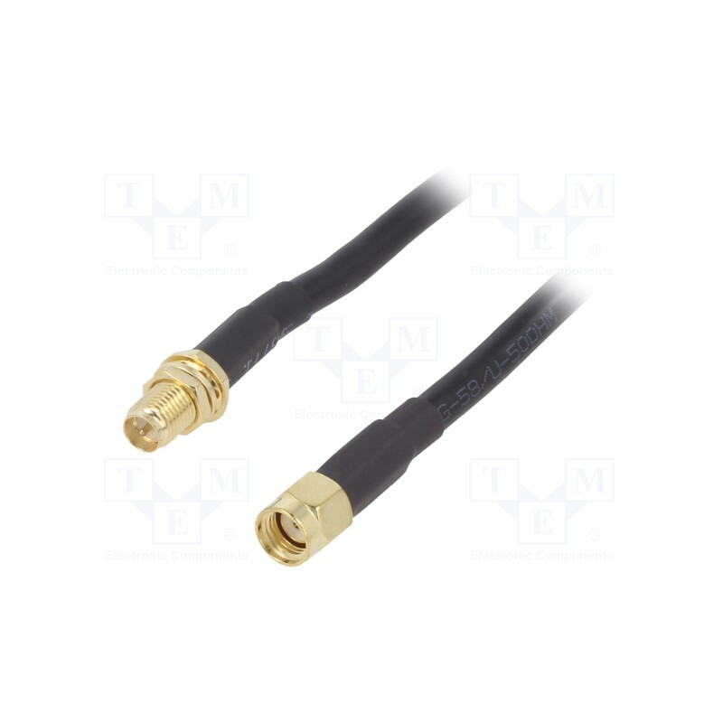 1 pcs x ONTECK - SMA-M/F-OTK5 - Cable, 50Ω, 5m, RP-SMA male,RP-SMA female, black, straight
