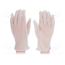 1 pcg x STATICTEC - STC5201 - Protective gloves, ESD, S, 10set, polyester,conductive fibers