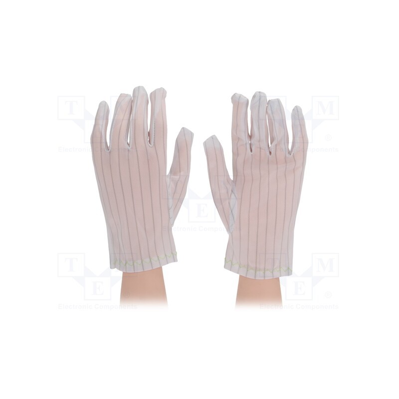 1 pcg x STATICTEC - STC5102 - Protective gloves, ESD, M, 10set, polyester,conductive fibers