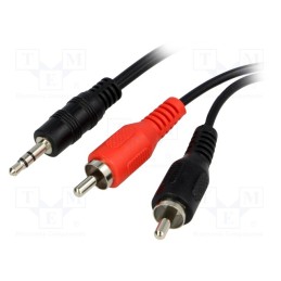 1 pcs x BQ CABLE - BQC-JPS2RP-0120 - Cable, Jack 3.5mm plug,RCA plug x2, 1.2m, black
