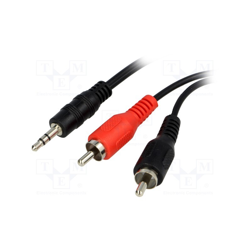 1 pcs x BQ CABLE - BQC-JPS2RP-0120 - Cable, Jack 3.5mm plug,RCA plug x2, 1.2m, black