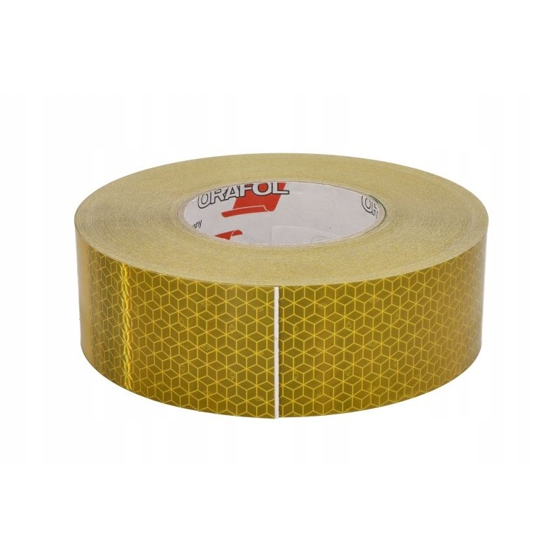 Yellow reflective tape, 5 cm wide, orafol