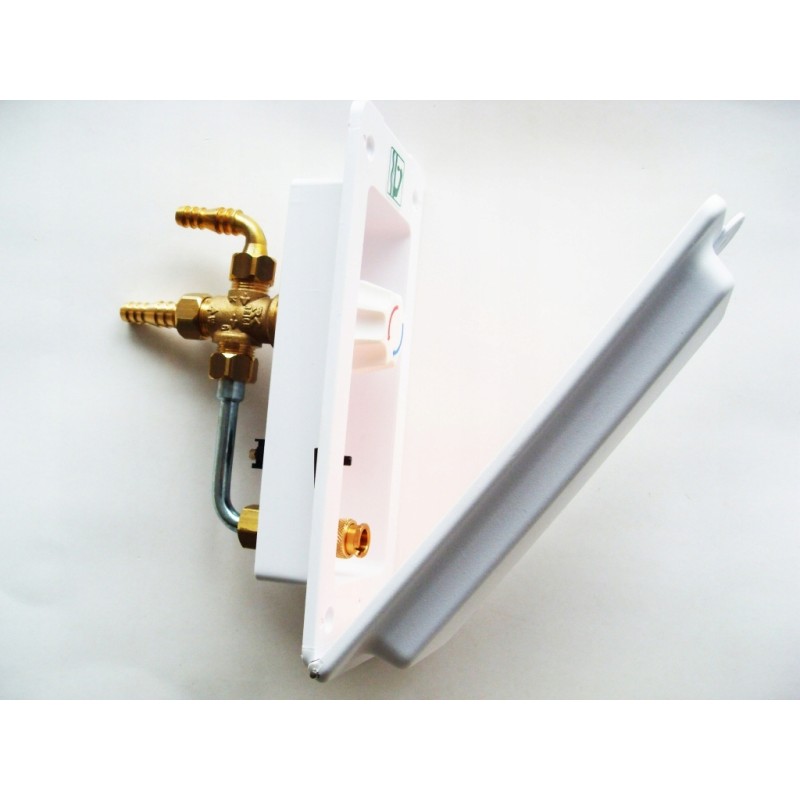 White external shower connection for the camper