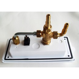 White external shower connection for the camper