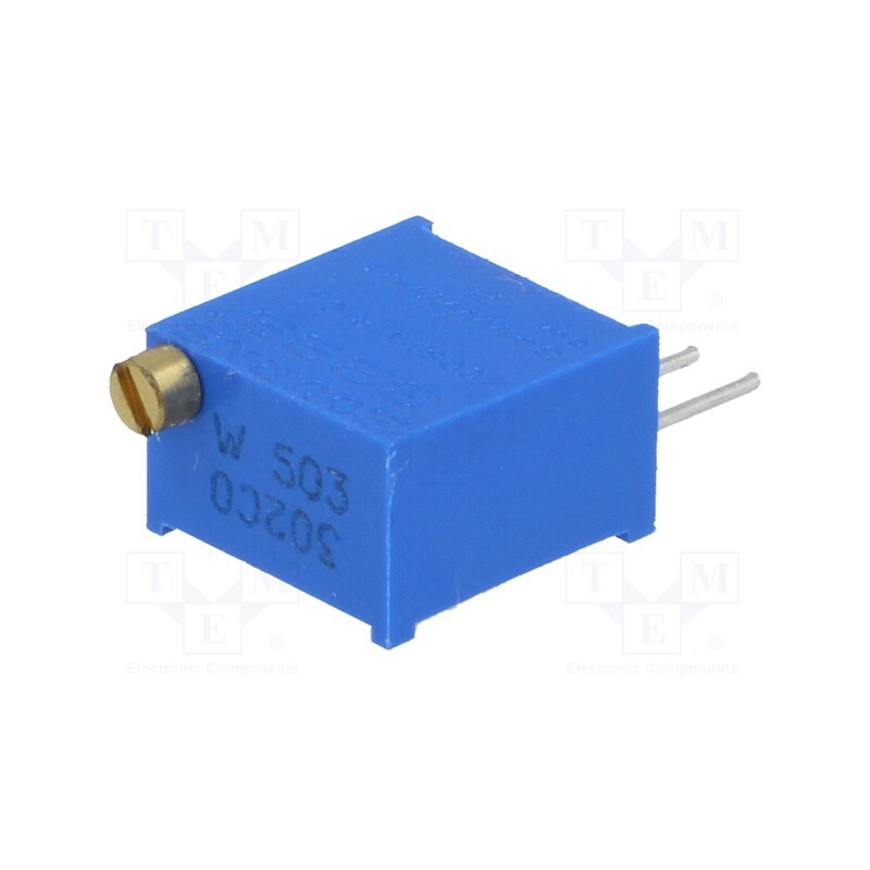 100 pcs x BOURNS - 3299W-1-503LF - Potentiometer: mounting, multiturn, 50kΩ, 500mW, THT, ±10%, linear