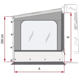 Side wall with window for F45 Fiamma awning