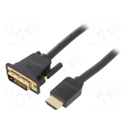 1 pcs x VENTION - ABFBH - Cable, DVI-D (18+1) plug,HDMI plug, 2m, black, 30AWG, Core: Cu