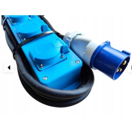 Three-way power strip with 3m cable and CEE plug for camping