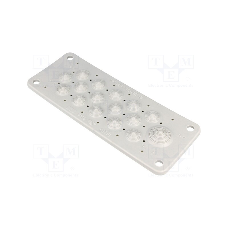 1 pcs x TRELLEBORG - 100084 - Multigate grommet, light grey, Holes no: 16, -40÷100°C, IP54