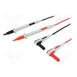 1 set x AXIOMET - AX-TLS-004A - Test leads, Inom: 10A, Len: 1m, red and black, Insulation: silicone