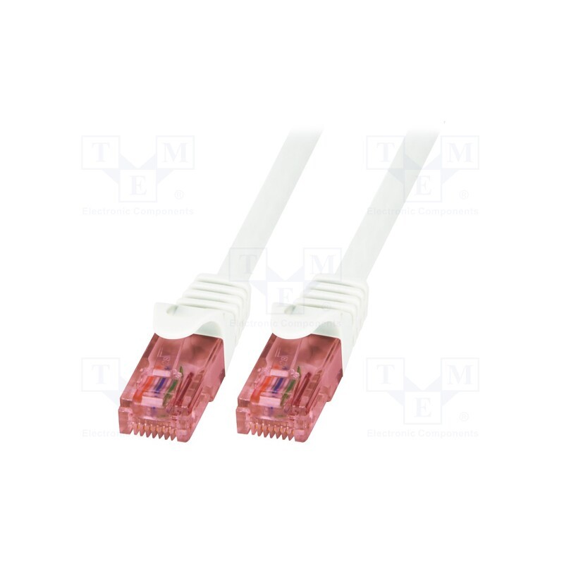 1 pcs x LOGILINK - CQ2011U - Patch cord, U/UTP, 6, stranded, Cu, LSZH, white, 250mm, RJ45 plug