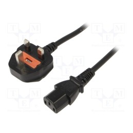 1 pcs x SUNNY - C13G18 - Cable, 3G0.75mm2, BS 1363 (G) plug,IEC C13 female, PVC, 1.8m