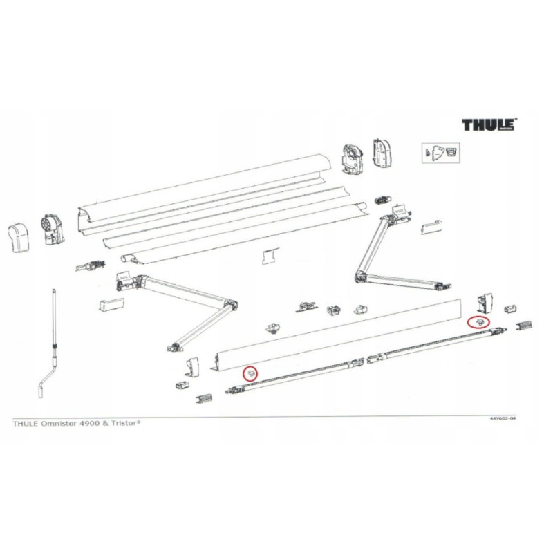 Knurled screw support foot Thule Omnistor 4900 2 pcs