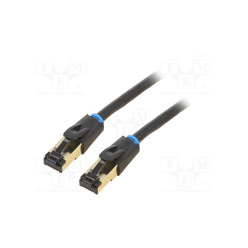 1 pcs x VENTION - IKABI - Patch cord, S/FTP, Cat 8, OFC, PVC, black, 3m, RJ45 plug,both sides