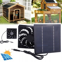 Fan with solar panel, exhaust fan for kennel, chicken coop