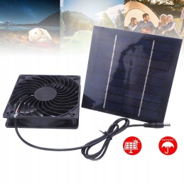 Fan with solar panel, exhaust fan for kennel, chicken coop