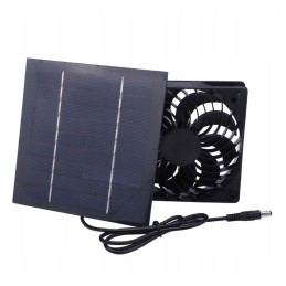 Exhaust fan with solar panel for poultry kennels