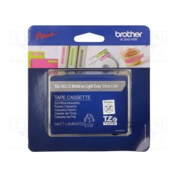 1 pcs x BROTHER - TZE-MQL35 - Tape, 12mm, 5m, grey, Character colour: white, laminated,glued