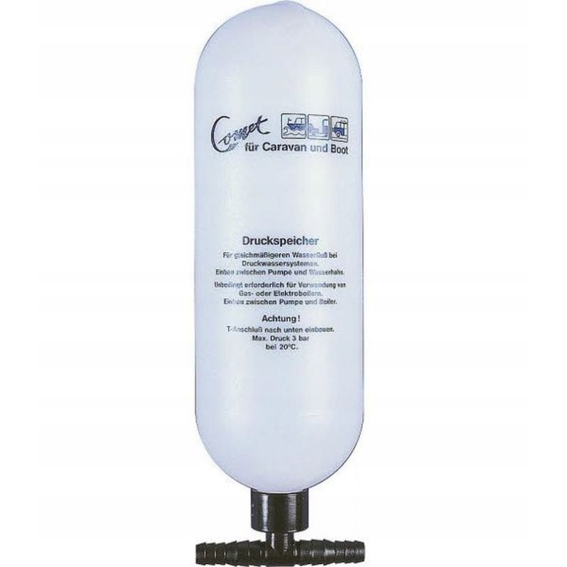 A tank that equalizes the water pressure in the trailer on the hose