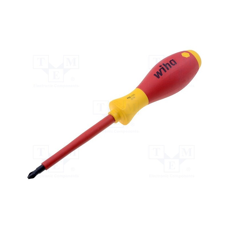 1 pcs x WIHA - 848 - Screwdriver, insulated, Phillips, PH2, Blade length: 100mm, 1kVAC
