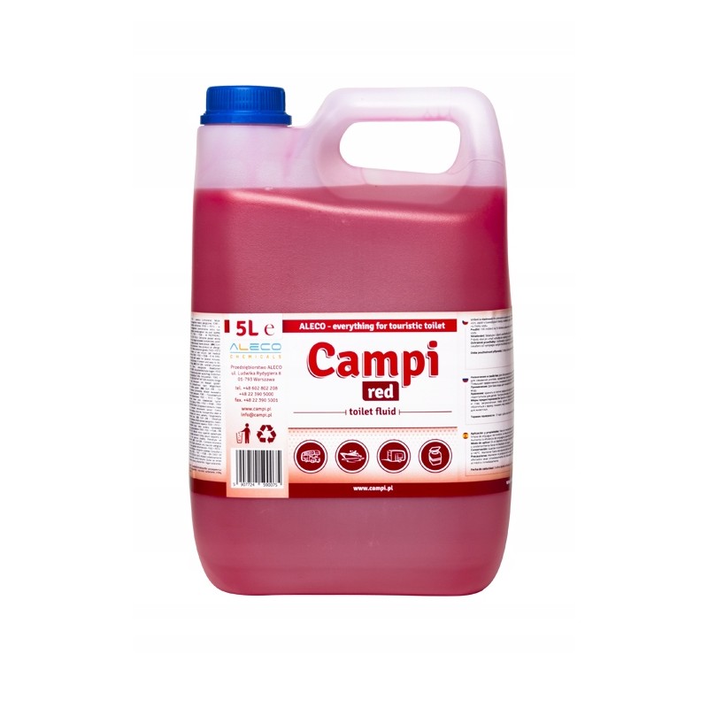 Campi red toilet flush for camping, 5l camper
