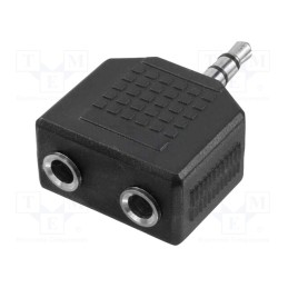 1 pcs x LOGILINK - CA1002 - Adapter, Jack 3.5mm socket x2,Jack 3.5mm plug, black