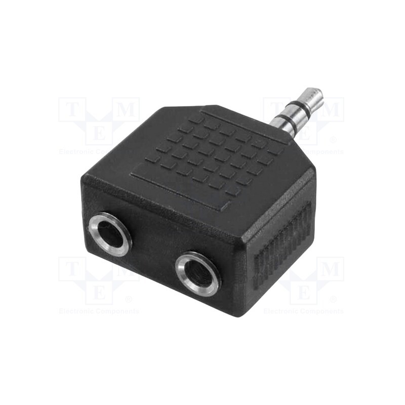 1 pcs x LOGILINK - CA1002 - Adapter, Jack 3.5mm socket x2,Jack 3.5mm plug, black