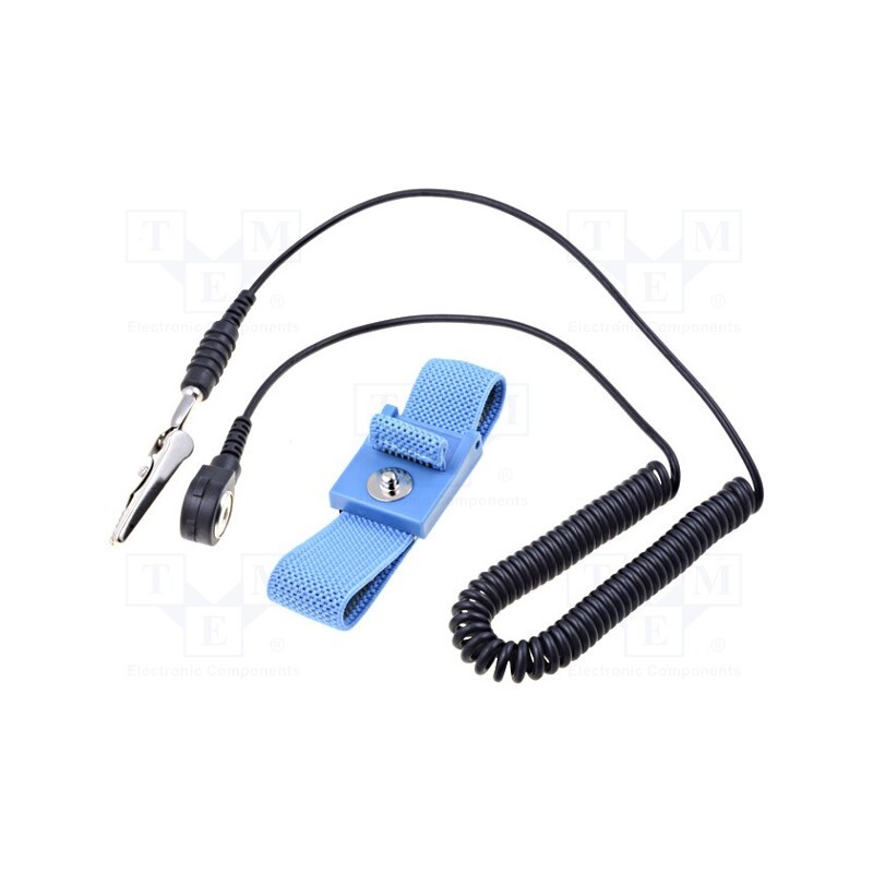 1 pcs x DESCO EUROPE - ECWS61M-1 - Wristband, ESD, polyamide with conductive fiber, blue, 1MΩ, 1.8m