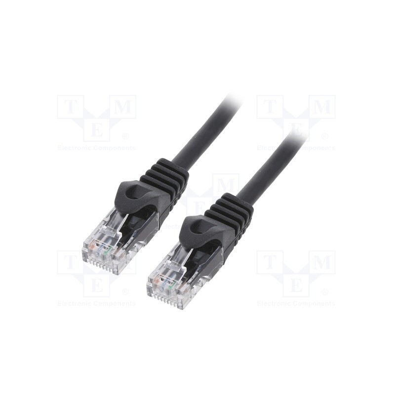 1 pcs x GEMBIRD - PP6U-1M/BK - Patch cord, U/UTP, 6, stranded, CCA, PVC, black, 1m, 26AWG